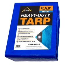 Heavy Blue Tarp - 5 MIL Multipurpose UV Resistant, Waterproof Protective Tarp