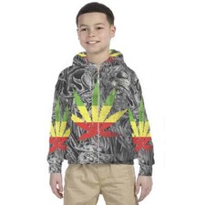New Kids Hoodie Artistic Design Jamaica Reggae Pattern 7434104489424