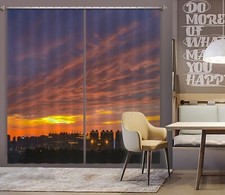3D Sunset City View ZHUA3489 Photo Curtain Window Blockout Fabric Amy 2023
