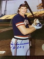 JOE CHARBONEAU Signed Cleveland INDIANS 8x10 PHOTO with ROY Inscription B