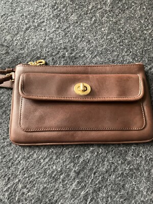 Coach Leather Brown Zip Pouch | eBay