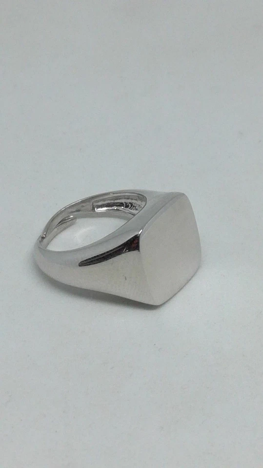 Anello Chevalier Unisex Argento 925/1000 - Ovale Quadrato Tondo mis.8 Regolabile - Immagine 4 di 4