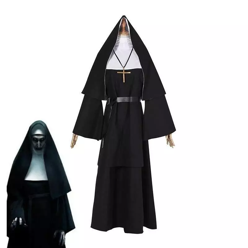 The Nun Horror Sister Costume Halloween Dress Carnival Adults Cosplay Dress