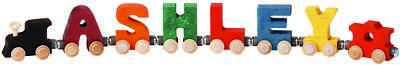 NEW PERSONALIZED WOODEN NAME TRAIN SET 8pc Fits Thomas Brio by Maple Landmark N8
