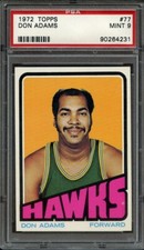 1972 TOPPS 77 DON ADAMS PSA MINT 9 