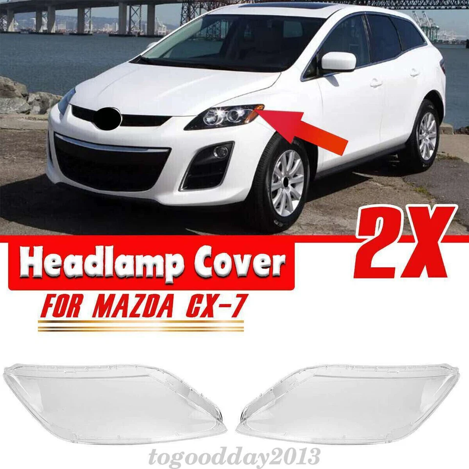 Paar Klar Scheinwerferglas Scheinwerfer Abdeckung L+R für 2007-2012 Mazda CX-7 - Imagem 2 de 4