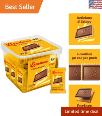 Choco Biscuit Cookies, 25.3 oz Pack of 40 - No Artificial Colors, Rich Flavor