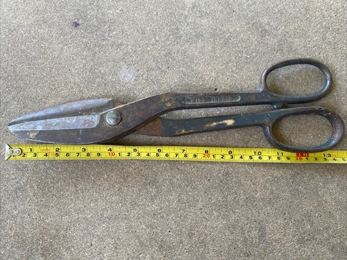 Vintage Old Wiss Sheet Metal Tin Snips High Carbon Inlaid Blade Shears