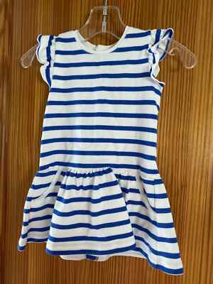 Petit Bateau Baby Mädchen Kleid Alter 6 Monate blau & weiß gestreift