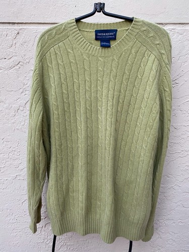 2 PLY CASHMERE CABLE KNIT MENS SWEATER 