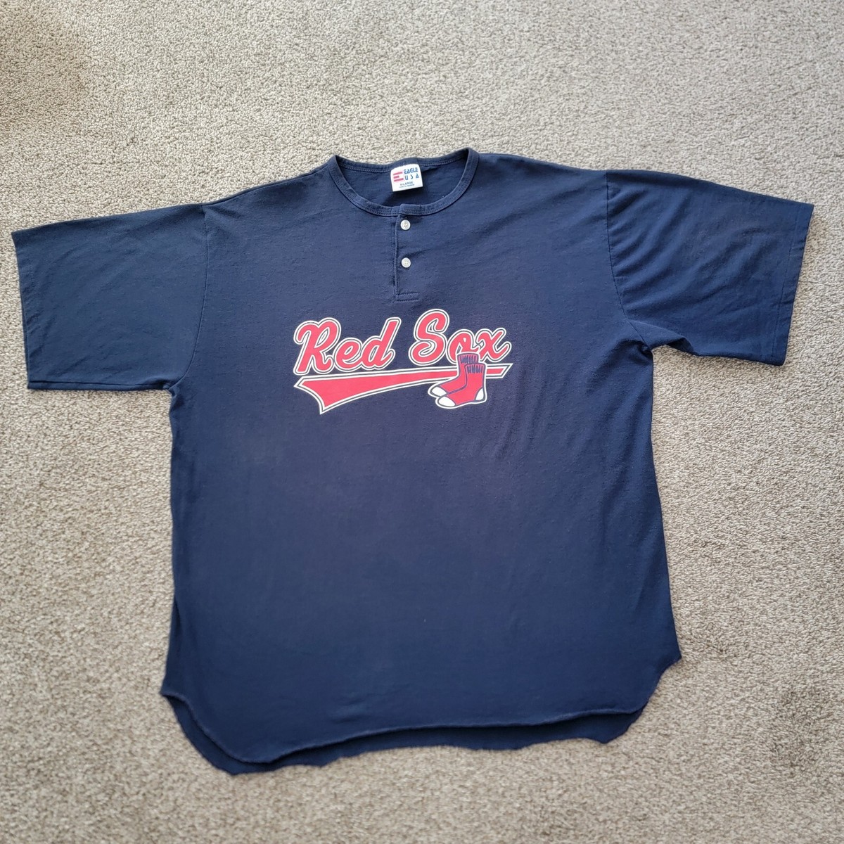 Vintage Boston Red Sox T-Shirt Men's XL Navy MLB Baseball Single Stitch-USA  Made