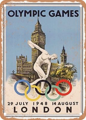 METAL SIGN - 1948 Olympic Games London Vintage Ad