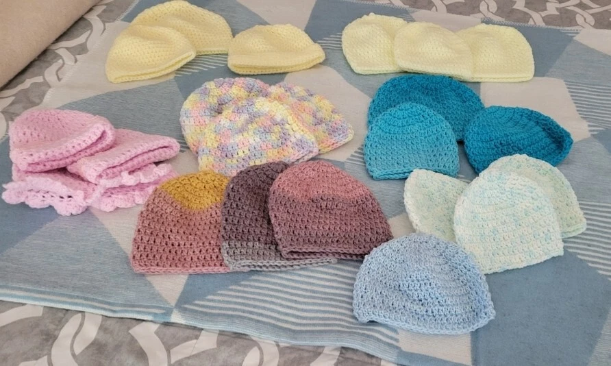Handmade Infant Hats ~Lot Of 22 New
Opens in a new window or tab