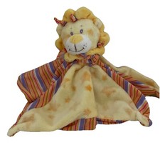 Lion Security Lovey Blanket Yellow star stripes 2010 plush KellyToy baby Rattle