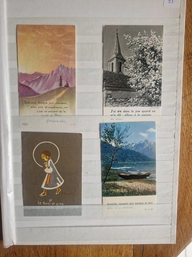 4 pious images communion souvenir etc (lot K 113)