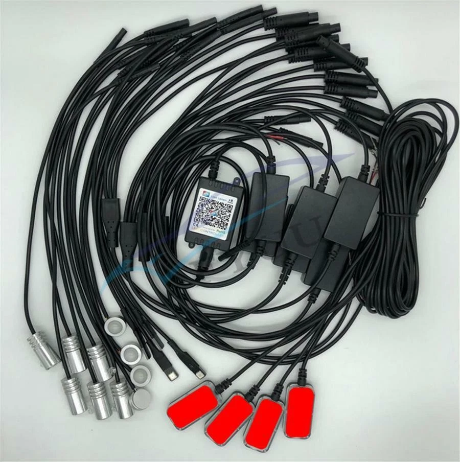 14 en 1 64 Colores RGB LED Coche Atmósfera Luz Fibra Decoración Ambiente Lámpara de Pie APP Foto 2 de 4