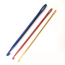 3 Pcs Aluminium Knitting Needles Crochet Hooks Set With Eye For Crafts