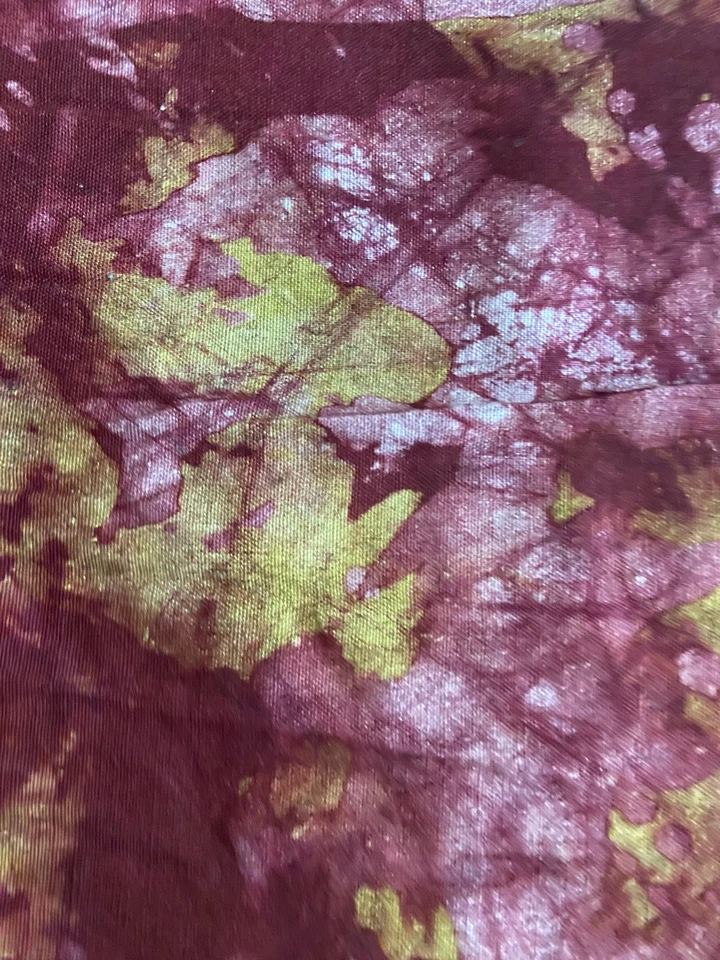 Batik Cotton Fabric Maroon Gold Print 4 yards x 39” - Image 4 of 4