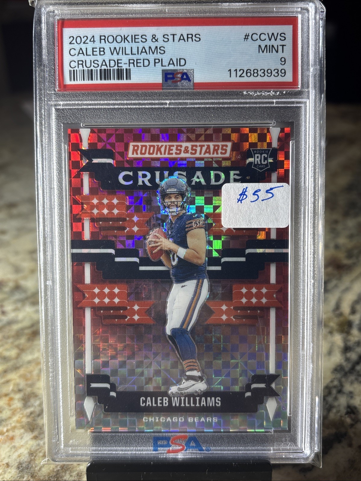 Caleb Williams 2024 Rookies and Stars #CCWS PSA 9 Crusade-Red Plaid RC Rookie