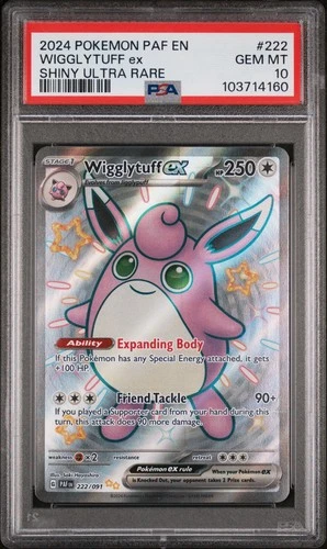 2024 POKEMON PAF EN-PALDEAN FATES SHINY ULTRA RARE #222 WIGGLYTUFF EX PSA 10