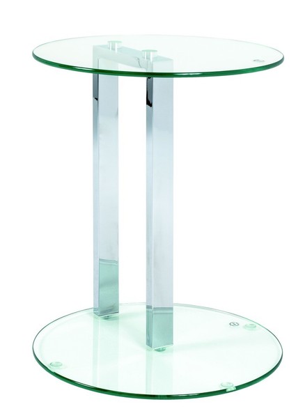 Haku Beistelltisch Glastisch Tisch Couchtisch Aus Chrom/Sicherheitsklarglas Rund-image