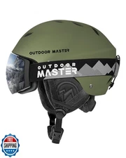 OutdoorMaster Kelvin Ski and Snowboard Helmet Set with Goggles fo