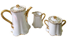 Antique Haviland Limoges Clover Leaf Pattern Porcelain Tea Set