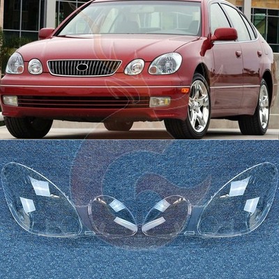 A Pair For Lexus GS300 GS430 1998-05 Headlight Clear Lens Shell w/Lens Cap