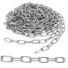 1/8" Stainless Steel Link Chain, Galvanized Metal Chain, 26.2 Ft Small Strong