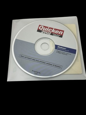 Intuit Quicken 2002 New User Edition P/N 247340 R1 Disc Only