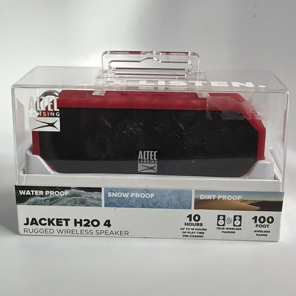 Altec Lansing LifeJacket H2O 4 Waterproof Bluetooth Rugged Witeless Speaker Red - Image 4 of 4