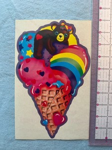 Vintage 1980s Lisa Frank Jumbo stickers Ice Cream Cone bear