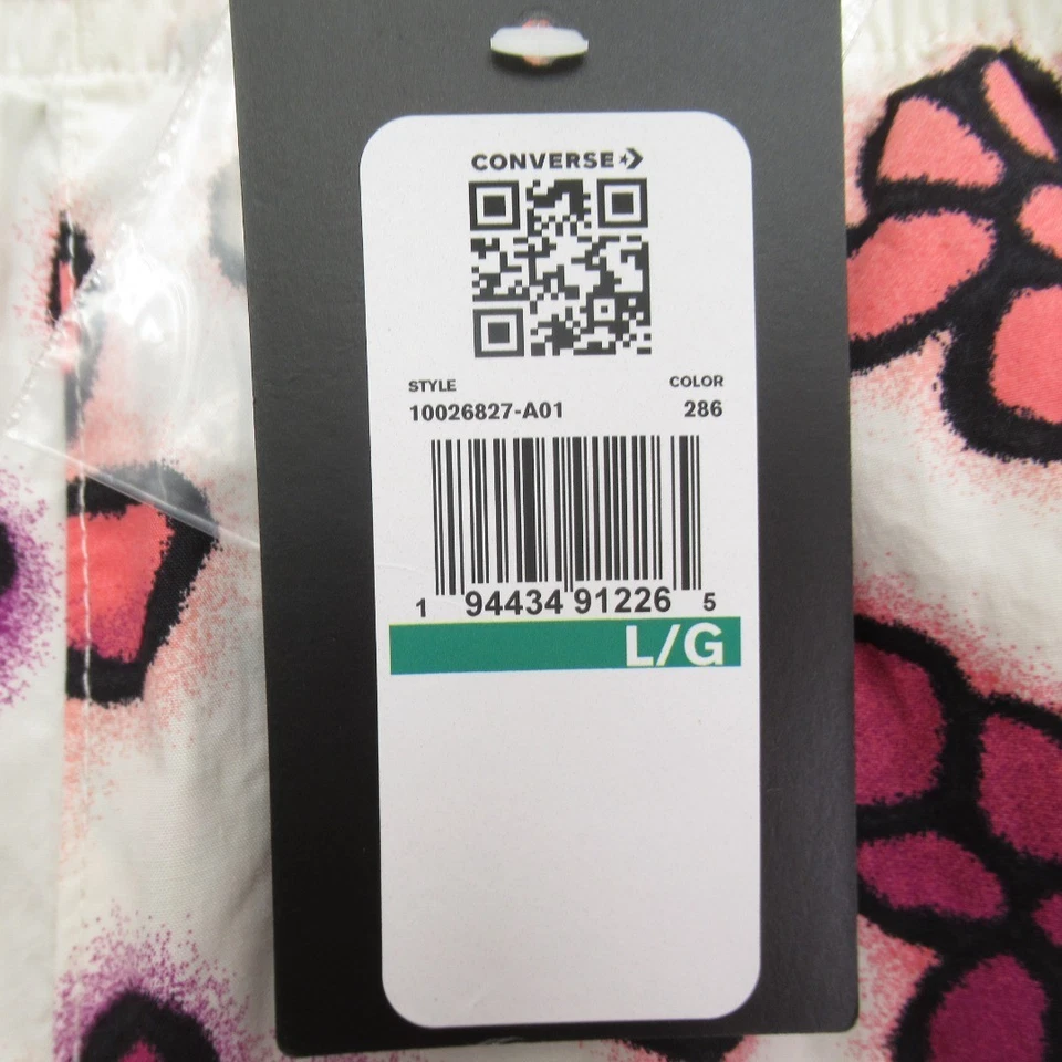 Pantalones Cortos Converse Para Mujer Talla Grande Floral Gráfico Blanco y Rosa y Etiquetas - Preciados Foto 4 de 4