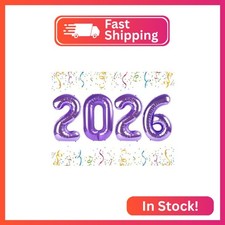 2026 Balloon Numbers Party Decorations, 40In Purple Balloons