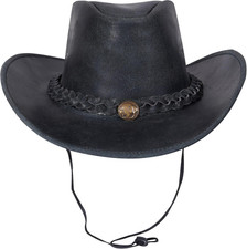 Cappello Da Cowboy in Vera Pelle, Cappello Western Uomo/Donna in Vera Pelle Bovi