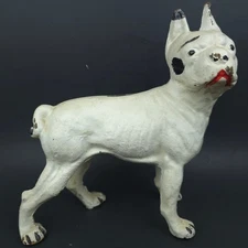 VTG Antique Boston Terrier Cast Iron Door Stopper 9.5" x 8.5"