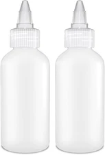 4oz Squeeze Bottles 2 Pack Clear Leak Proof Twist Cap Condiment Dispensers
