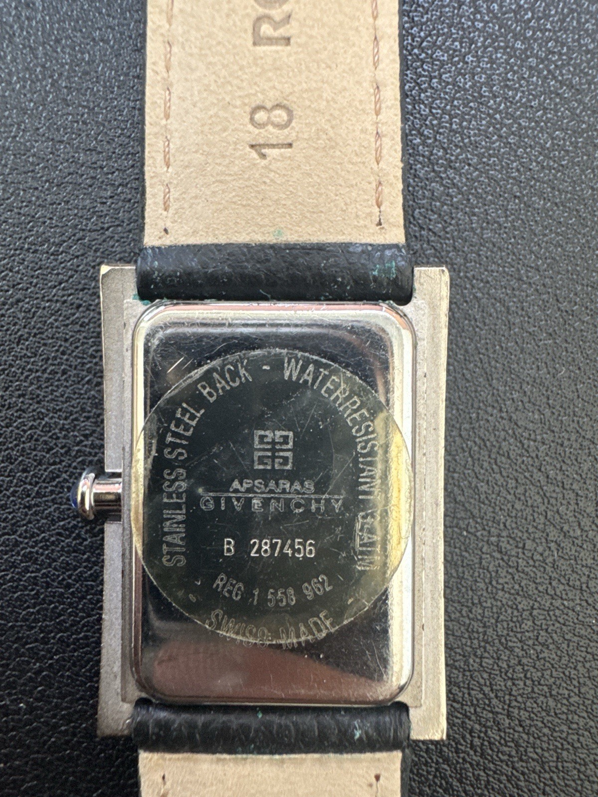 Givenchy Apsaras Rectangular Analog Wristwatch Bl… - image 2