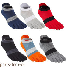 6 Pairs Men Five Finger Toe Ankle Low Cut Sport Solid Athletic Work Cotton Socks