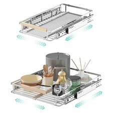 2Pack Expandable Pull Out Cabinet Organizer, Adjustable Width:12.3 18.5''W x ...