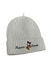 NWT Disney parks Minnie Mouse Gray Embroidered Beanie Hat One Size Fits All