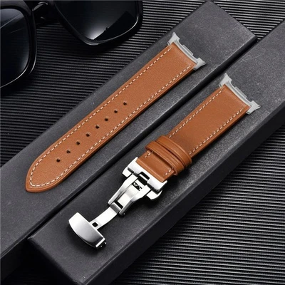 GEEKTHINK Leather Band For Galaxy Watch 8 40/44mm Classic 46mm Wristband Replacement Strap