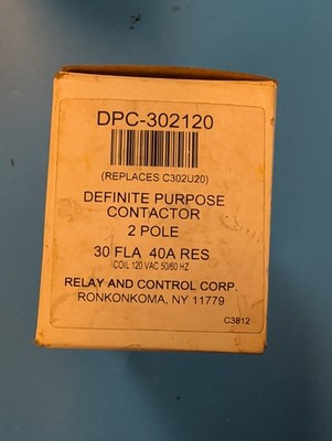 Relay & Control DPC-302120 C302U20 2 Pole Definite Purpose Contactor 120V