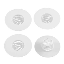Plastic Drain Hair Stopper Strainers Sink Drainer White 4pcs