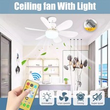 Socket Ceiling Fans with Lights and Remote- Socket Fan light with Dimmable Led