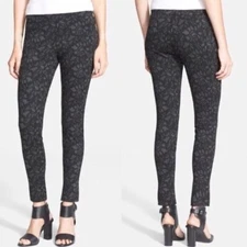 Joie Keena Lace Leggings Pants XS Dark Charcoal Caviar
