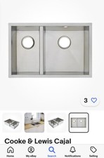 Cooke & Lewis Cajal 1.5 Bowl Stainless Steel 450x692 RRP £165 Collection B’ham