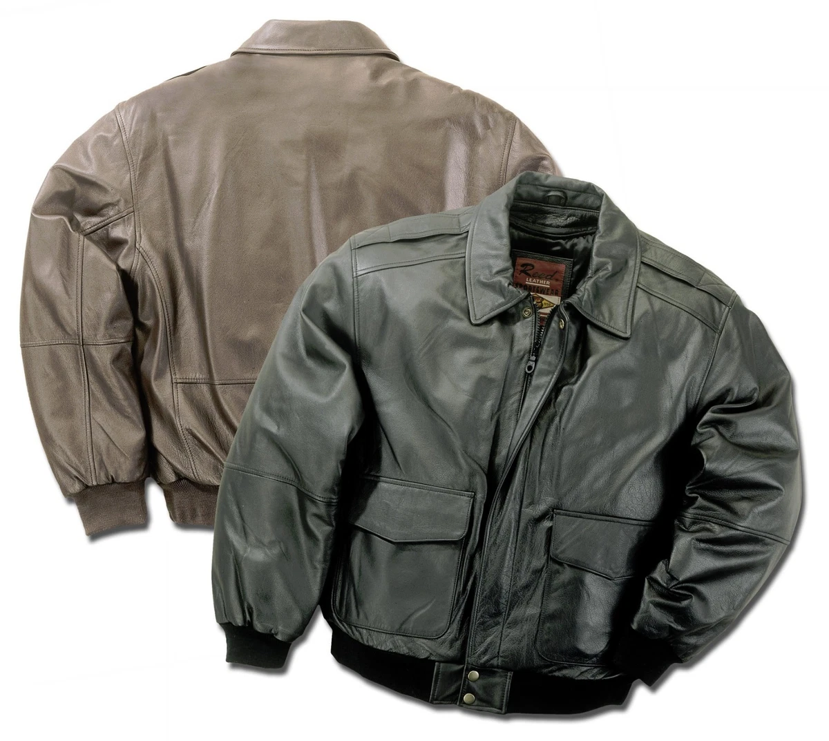 Premium Leather Aviator Bomber Flight Jacket Brown Color Reed Since 1950
