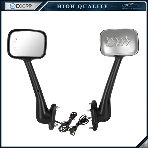 For 18-22 International LT Chrome Hood Mirrors Turn Signal Light LH & RH Side