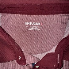 UNTUCKit Polo Shirt Size XL Red Long Sleeve Cotton Casual Mens